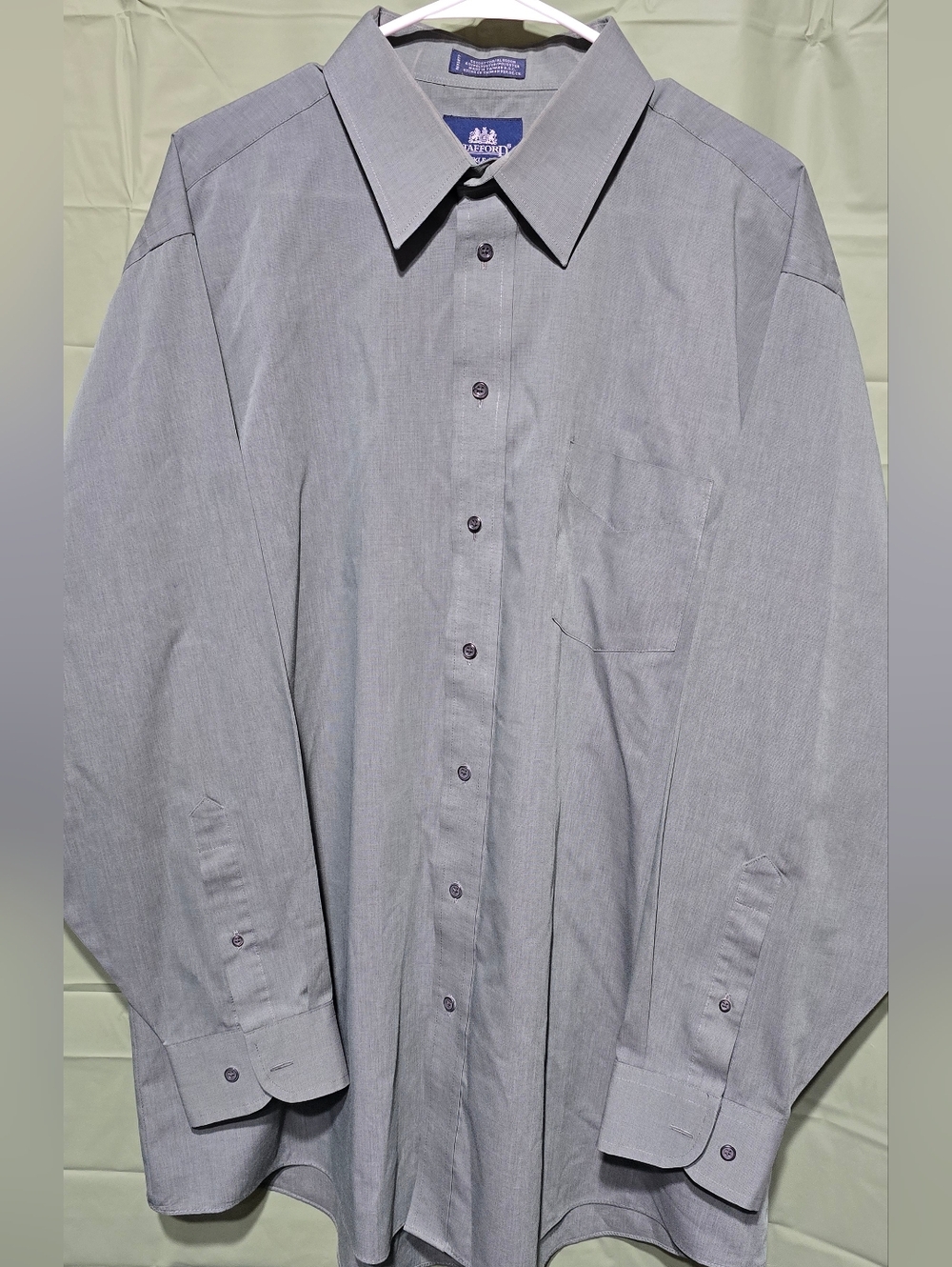 Stafford Men's Green/Gray Long-Sleeve Button Dress Shirt